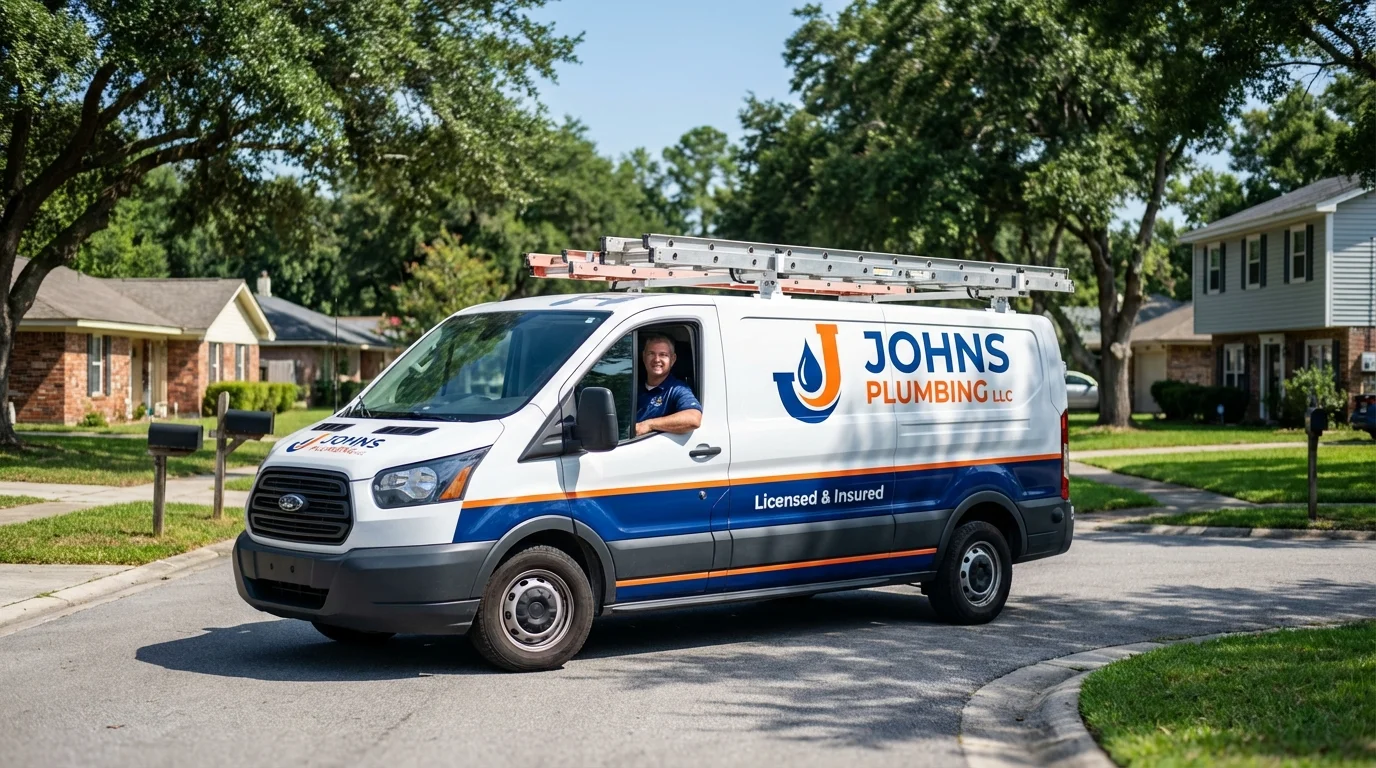 Johns Plumbing LLC service van in Santa Rosa, NM