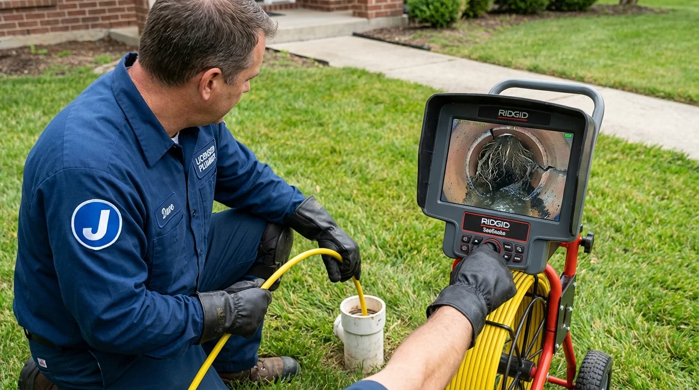 Sewer camera inspection being performed by Johns Plumbing LLC in Santa Rosa
